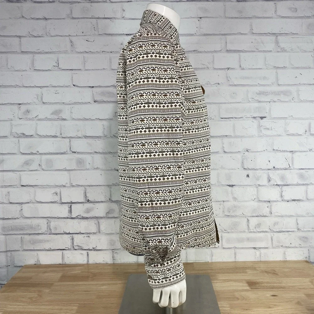Staple Shirt Men's Medium Long‎ Sleeve Button Up Aztec Chest Pocket